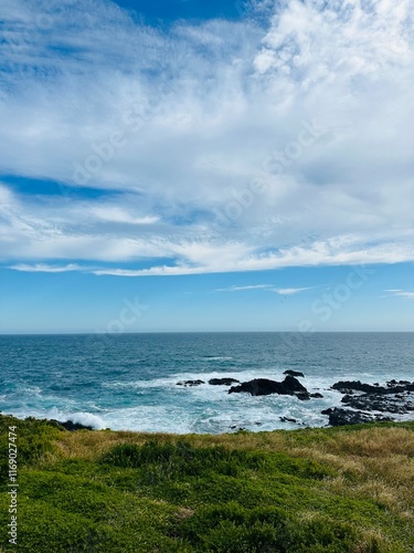 The coast of Melbourne Australia while driving along the great ocean road