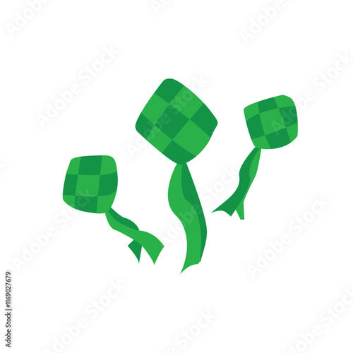 Ketupat Icon Flat Element. Vector Illustration Of Flat. Ketupat Icon Isolated On White Background.