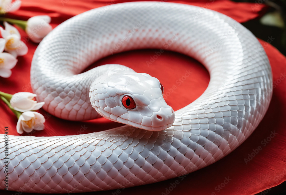 Fototapeta premium potrait of white snake