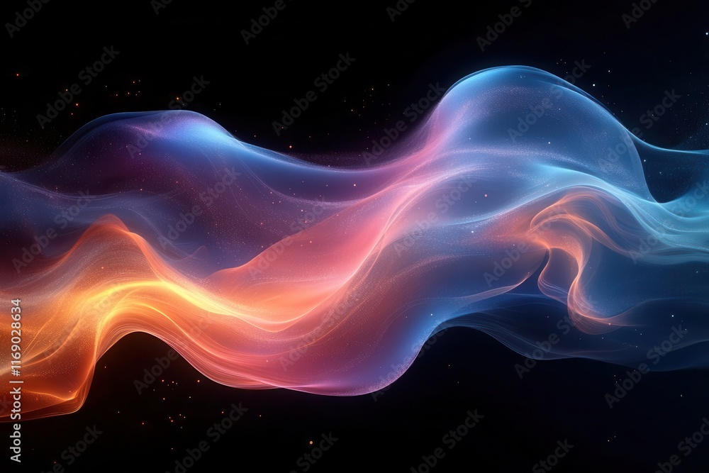 dynamic wave lines in diverse colors flowing across a black background creating an abstract futuristic design that symbolizes energy movement and communication in a visually striking composition dynamic wave lines in diverse colors flowing across a black background creating an abstract futuristic design that symbolizes energy movement and communication in a visually striking composition