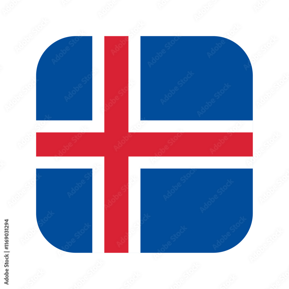 Obraz premium Iceland flag rounded square icon