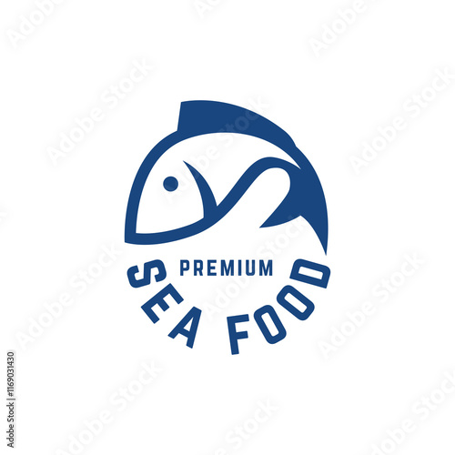 Seafood, fish restaurant logo design illustration