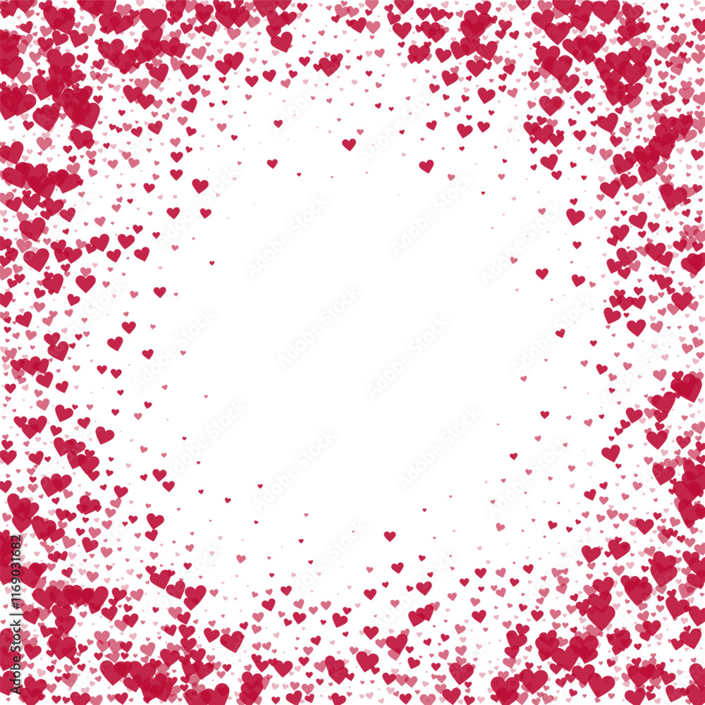 Red hearts scattered on white background. Red hearts scattered on white background.