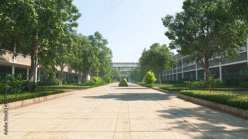 Wallpaper Mural Futuristic Indian University Campus with Holographic Classrooms and Floating Gardens in Ultra High Definition Morning Light Torontodigital.ca