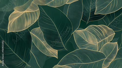 Organic Leaf Texture with Natural Overlapping Veins for Eco-Friendly Designs