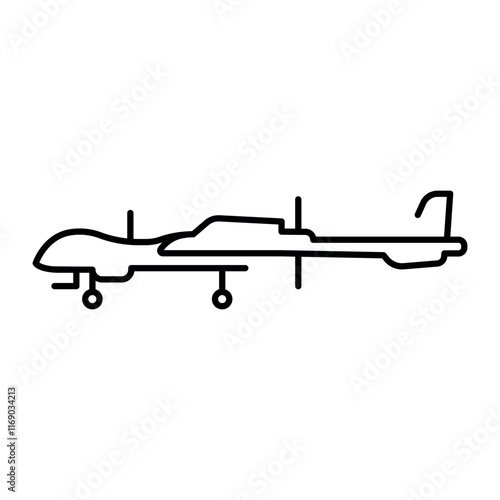 IAI Eitan (Israel) line color icon. Heavy reconnaissance drone.
