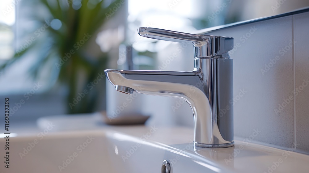 Modern Bathroom Faucet: Chrome Finish, Clean Design, Minimalist Style Modern Bathroom Faucet: Chrome Finish, Clean Design, Minimalist Style