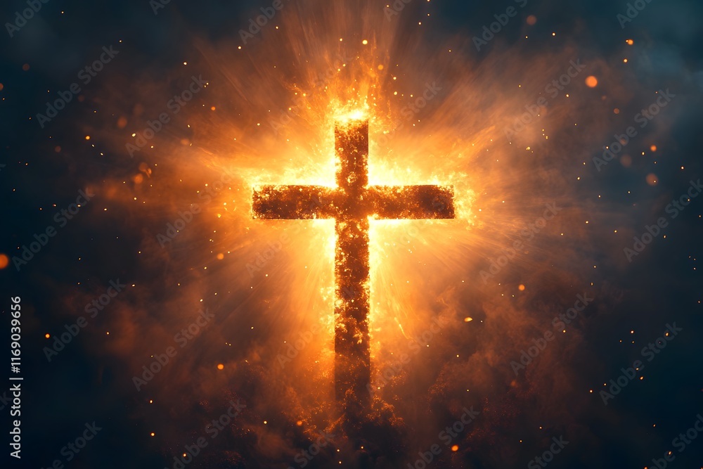 Divine Light: Cross of God in Sun Rays Divine Light: Cross of God in Sun Rays
