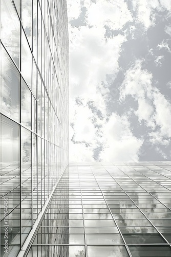 Monochromatic Skyscraper Perspective