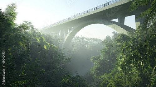 Cybernetic Indian Wildlife Corridor: Bridging Two Biospheres with Advanced Scanning Technology in Futuristic India Morning Mist - Ultra-Detailed Photoreal Realism Cinematic Image photo