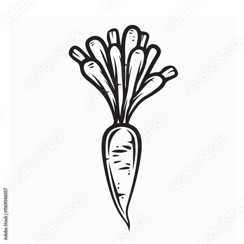 Carrot logo design vector with simple creative concept on white background. photo