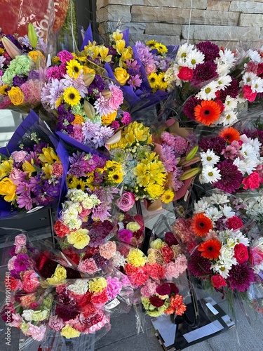 colorful flowers in the market