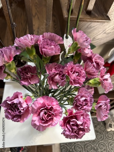 Bouquet of purple carnations 