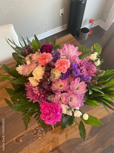 bouquet of pink and purple flowers
