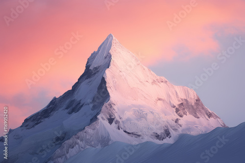 Majestic Mountain Peak at Sunset Glow