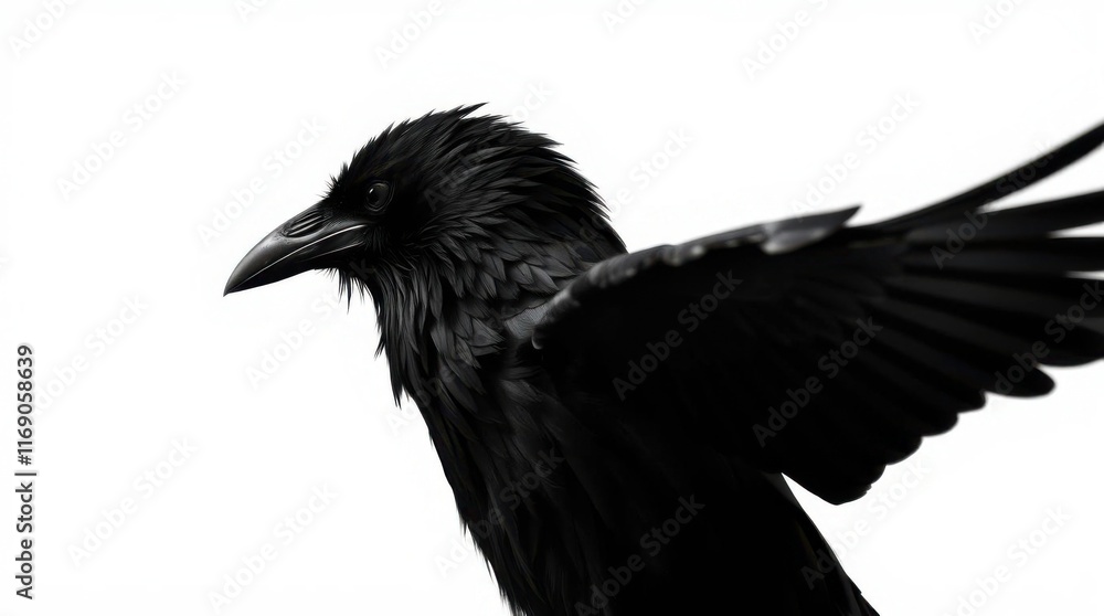 Fototapeta premium raven on white background
