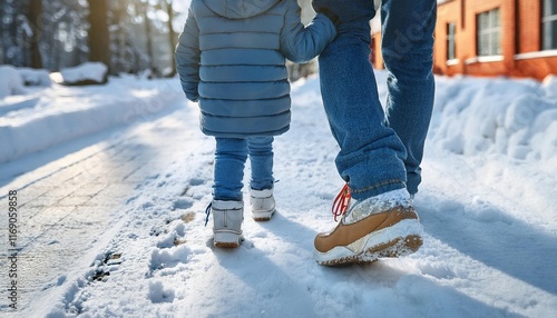 marcher  dans la neige photo