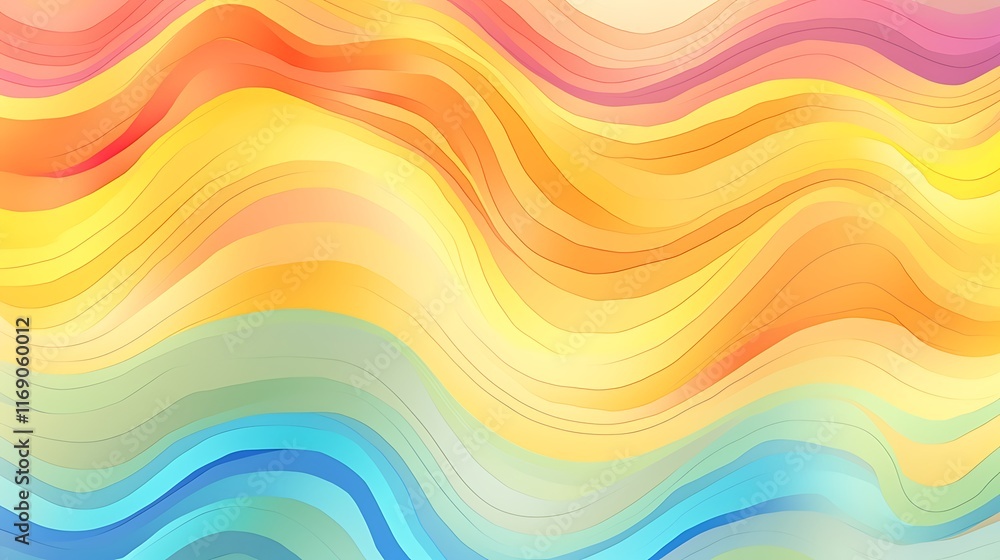 Obraz premium Abstract Colorful Wavy Lines Pattern Design