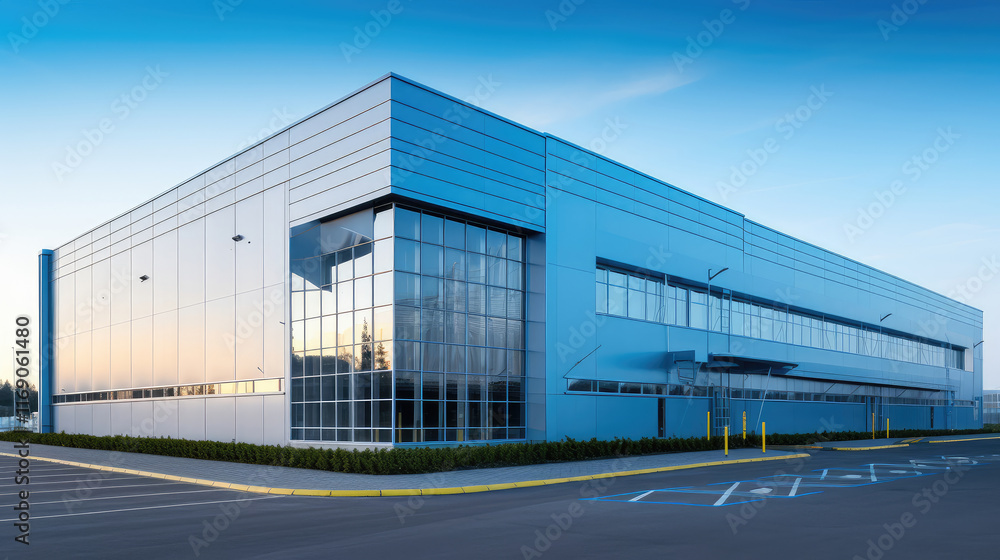 Modern Corporate Office Building at Dusk Modern Corporate Office Building at Dusk