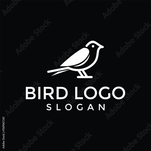 bird perched canary singer loud isolated modern logo design vector icon illustration