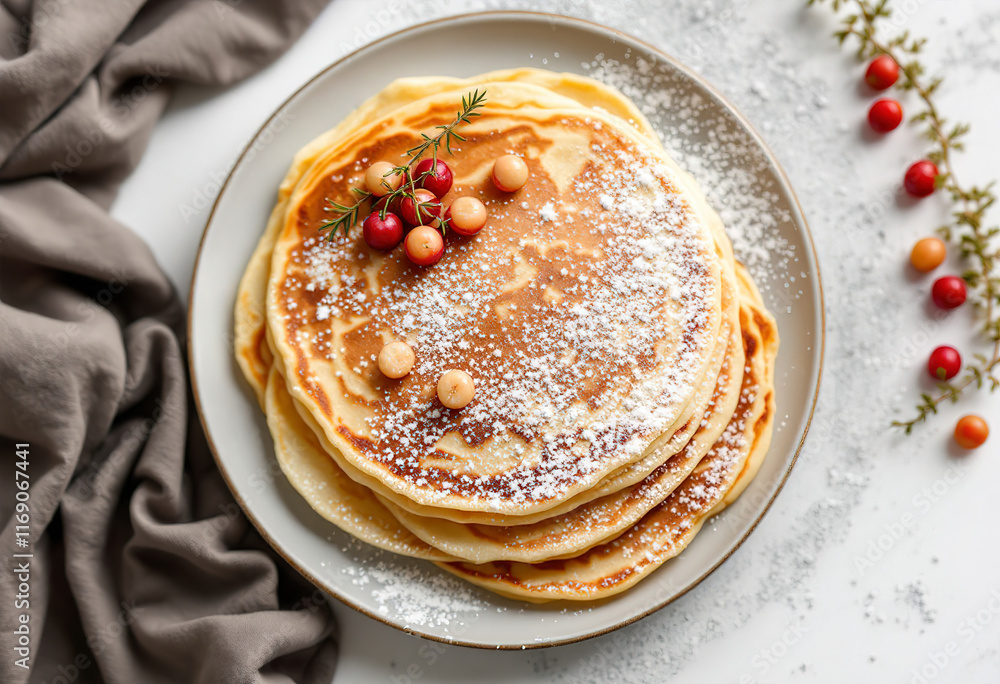 Top view a russian pancakes isolated on white background Top view a russian pancakes isolated on white background