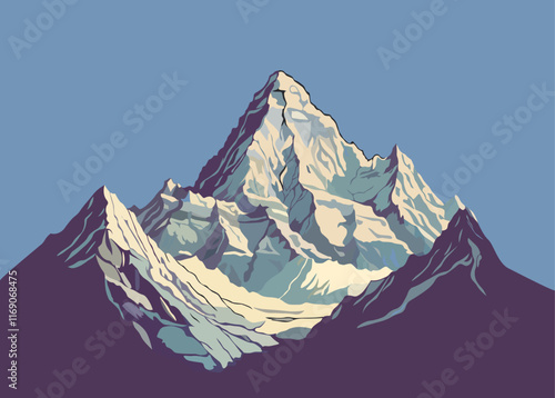 illustration of mountain landscape
