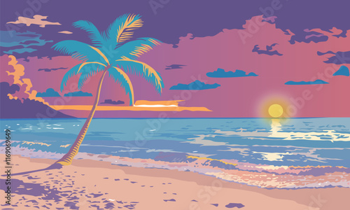 beach with palm trees