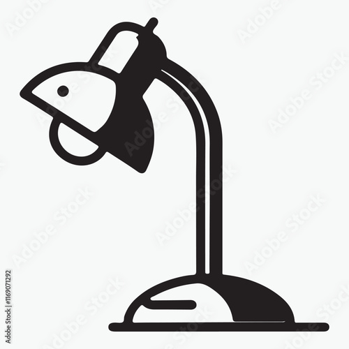 A table lamp icon on a white background. The lamp has a cylindrical shape and a round, flat base. The lamp is lit, with a warm, golden light illuminating the surrounding area.