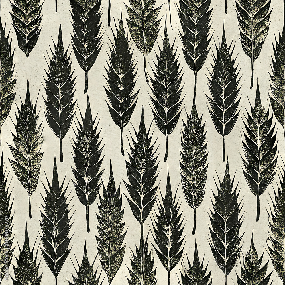 A detailed seamless pattern featuring hand-drawn wheat stalks in beige tones on a dark background, perfect for natural-themed designs and textiles. A detailed seamless pattern featuring hand-drawn wheat stalks in beige tones on a dark background, perfect for natural-themed designs and textiles.