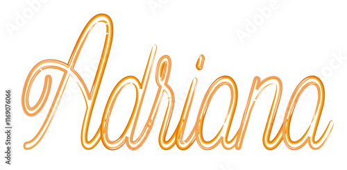 Adriana - orange gold color - name written - neon - ideal for websites, presentations, greetings, banners, cards, t-shirt, sweatshirt, prints, cricut, silhouette, sublimation , sign, styl
