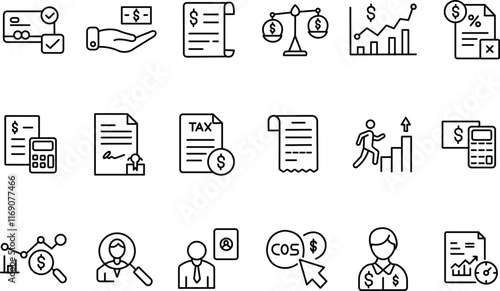 "Accounting, Audit, and Taxes - Outline Icon Collection"