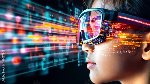 Wallpaper Mural Exploring virtual reality through the eyes of a child immersed in digital innovation Torontodigital.ca