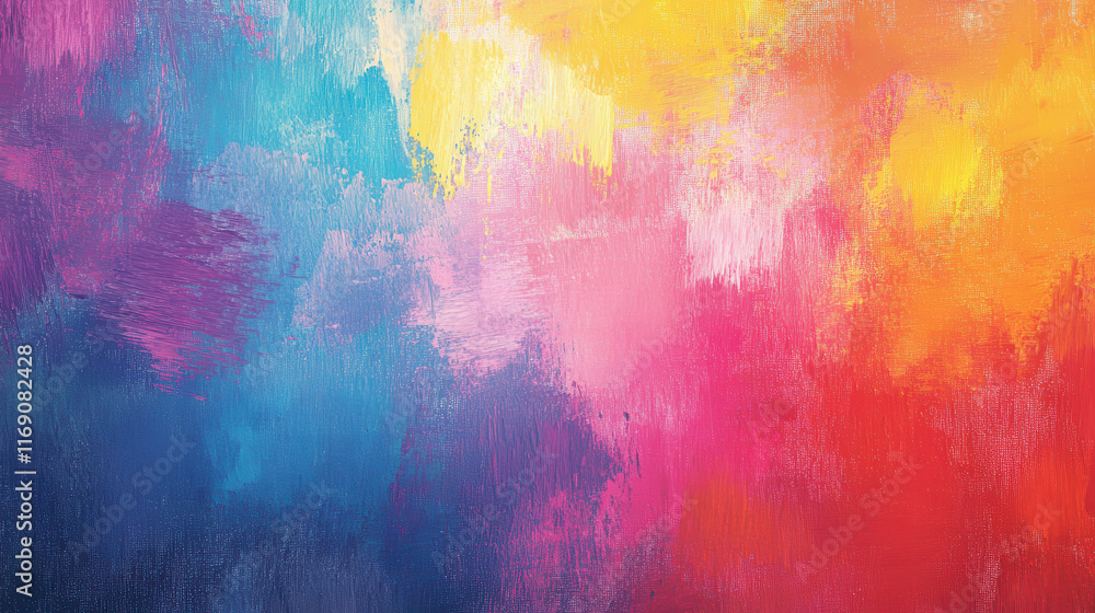Fototapeta premium Vibrant abstract painting with colorful brush strokes and textures