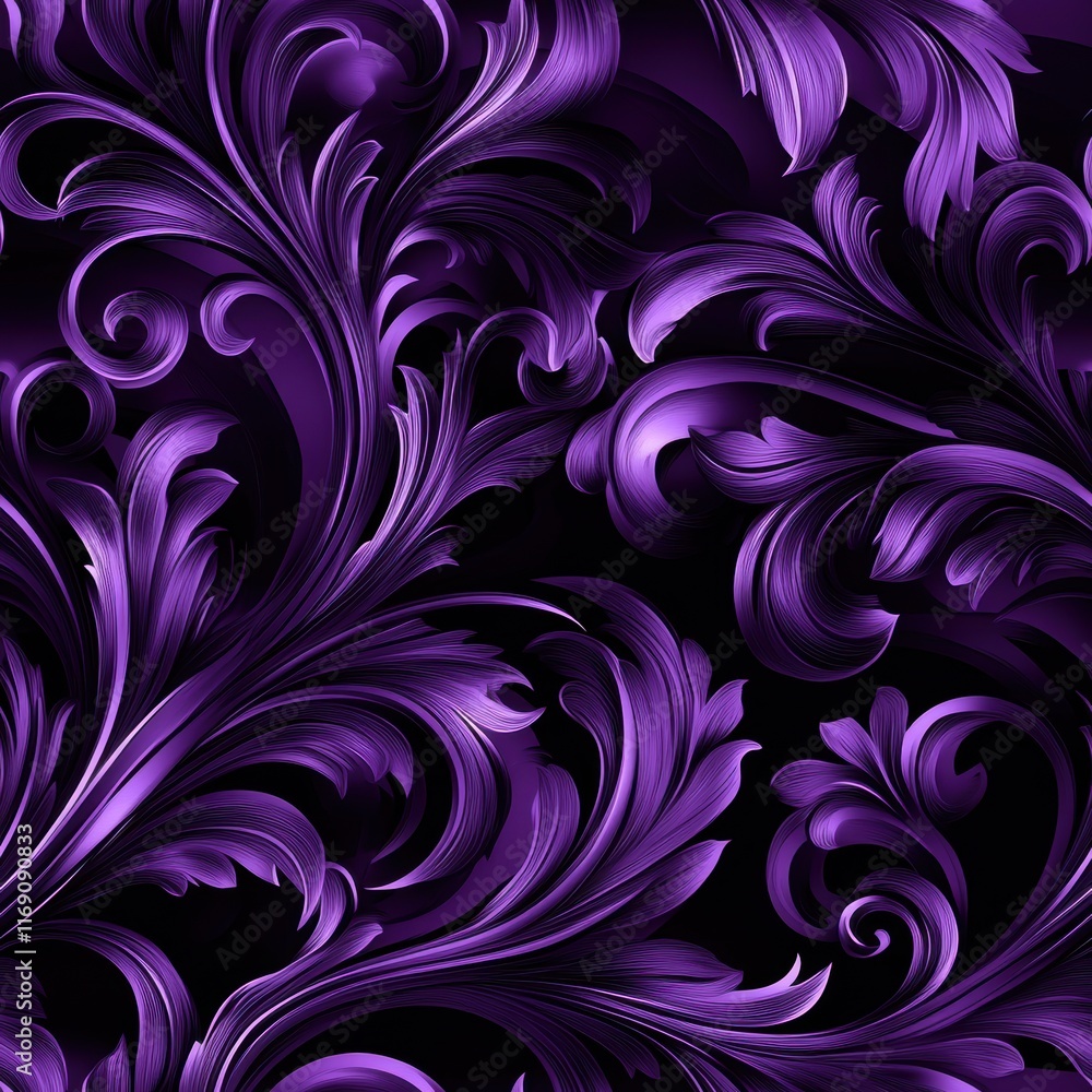 Elegant Purple Filigree Baroque Pattern Design Elegant Purple Filigree Baroque Pattern Design