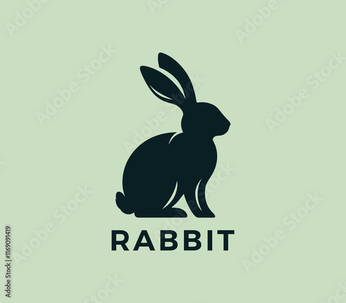Rabbit logo design. Rabbit silhouettes logo. Easter bunnies logo. Modern rabbit logo template vector