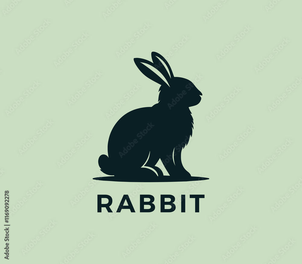 Fototapeta premium Rabbit logo design. Rabbit silhouettes logo. Easter bunnies logo. Modern rabbit logo template vector