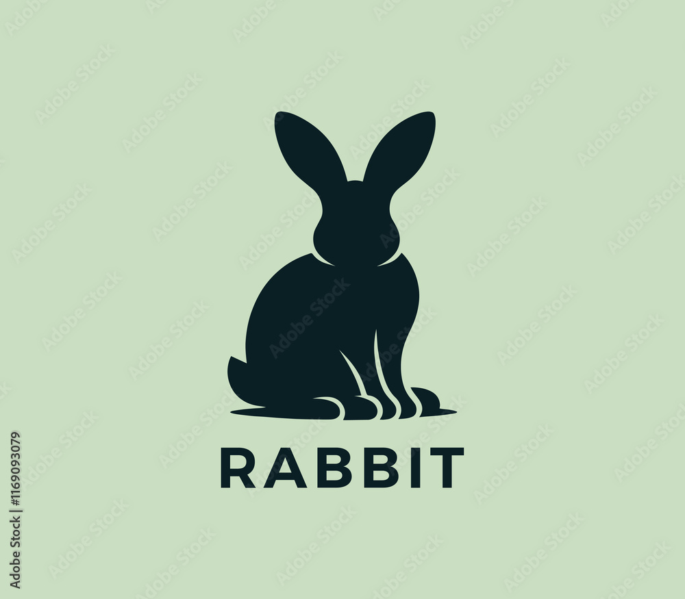 Fototapeta premium Rabbit logo design. Rabbit silhouettes logo. Easter bunnies logo. Modern rabbit logo template vector