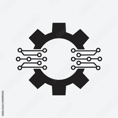 Creative Gear Circuit Integration Vector Illustration. photo