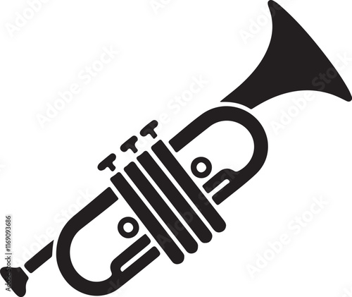 Detailed Trumpet Musical Instrument Vector for Musicians and Composers