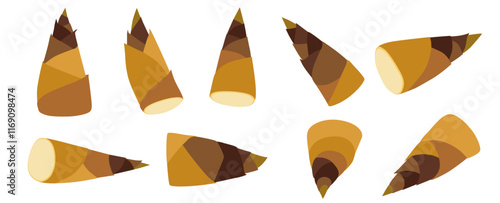Winter bamboo shoot Isolated On White Background