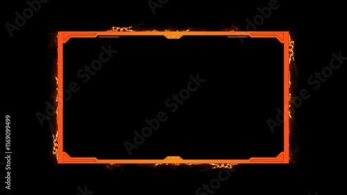 Fire border gaming for streaming facecam with transparent background