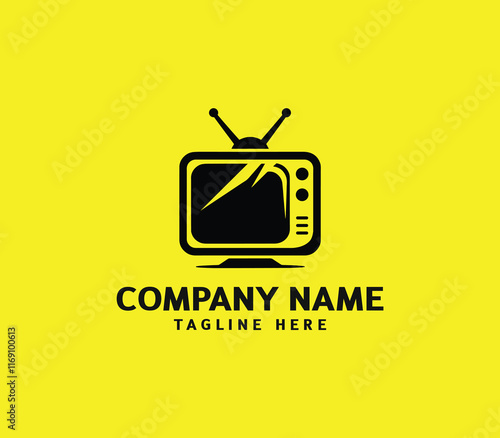 Tv logo design vector. television logo template. TV channel program icon logo design vector template