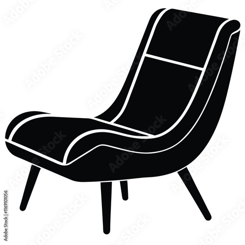 Illustration of a chair vector file. easy chair or lazy chair