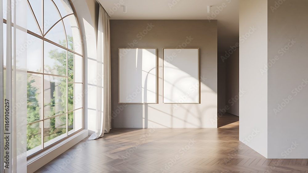 Fototapeta premium Minimalist interior with natural light and elegant decor