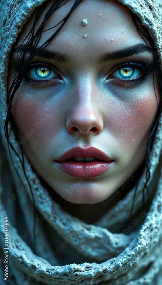 Digital portrait of a woman with cybernetic elements symbolizing futuristic technology Digital portrait of a woman with cybernetic elements symbolizing futuristic technology