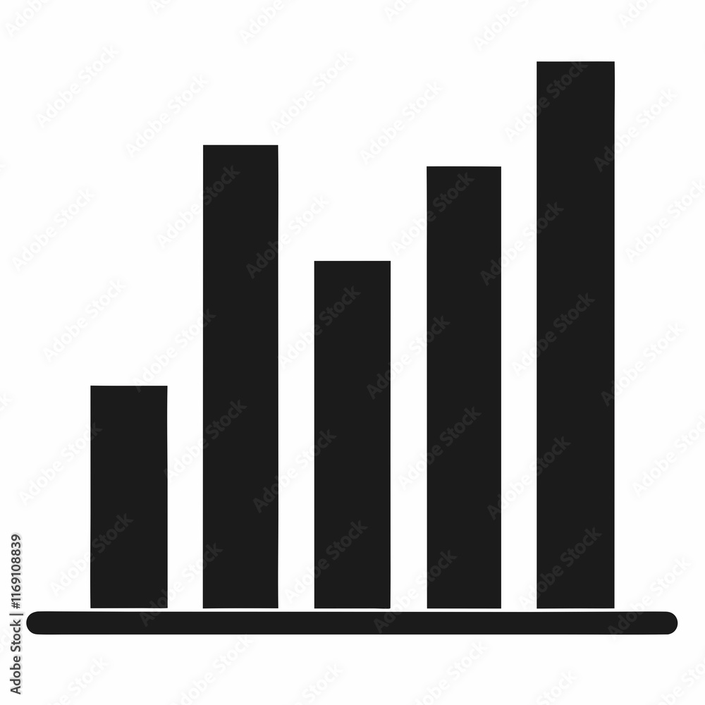 Bar Chart Silhouette Vector Art Bar Chart Silhouette Vector Art