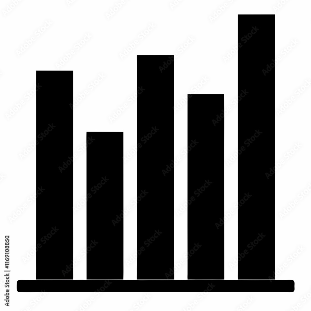 Bar Chart Silhouette Vector Art Bar Chart Silhouette Vector Art