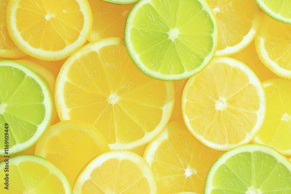 Fototapeta premium Lemon slices backdrop