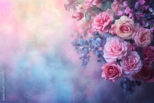 Wallpaper Mural elegant rose wedding backdrop Torontodigital.ca