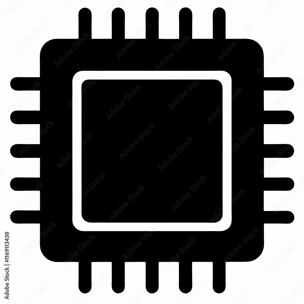 BGA Chip Silhouette Vector Art BGA Chip Silhouette Vector Art